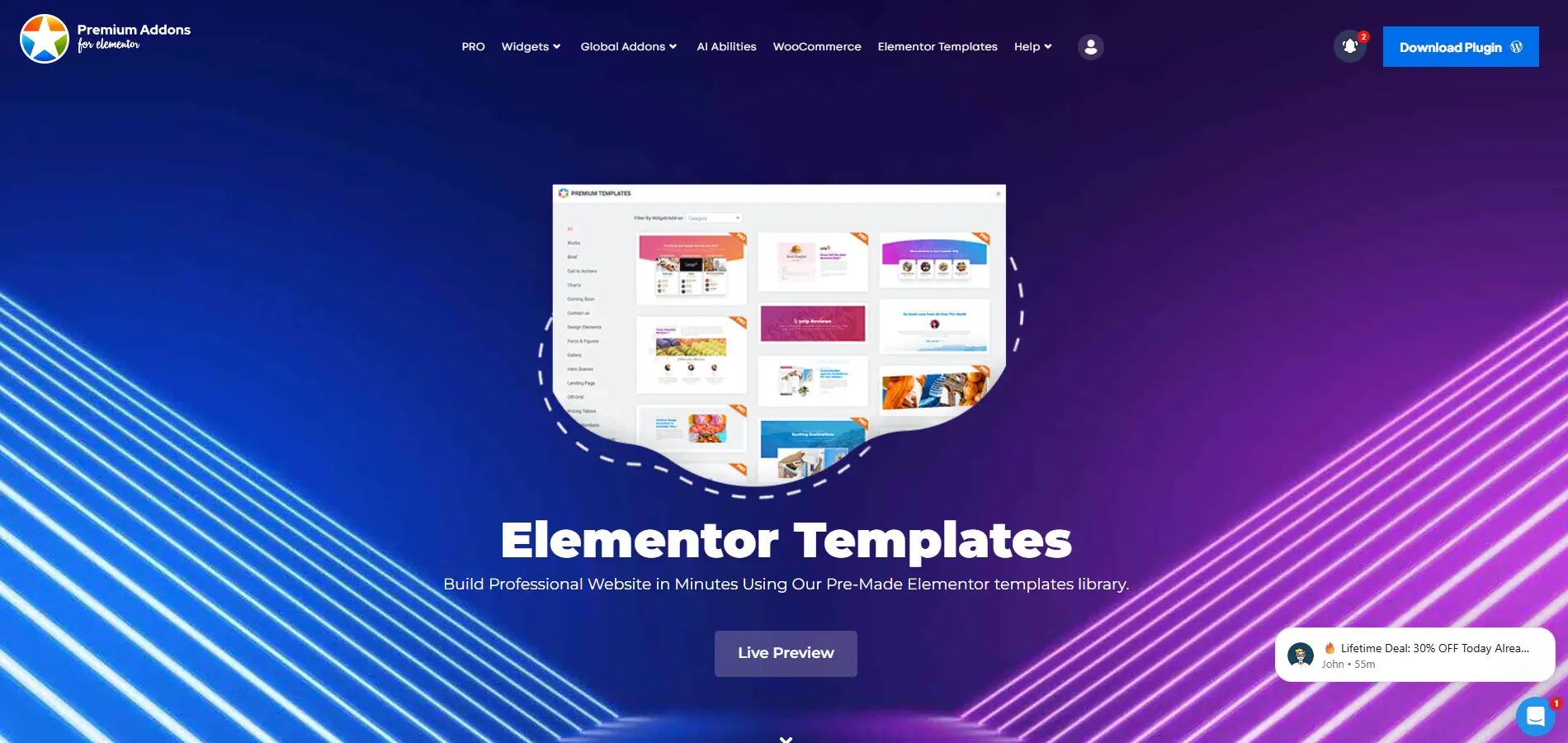 Premium addons template