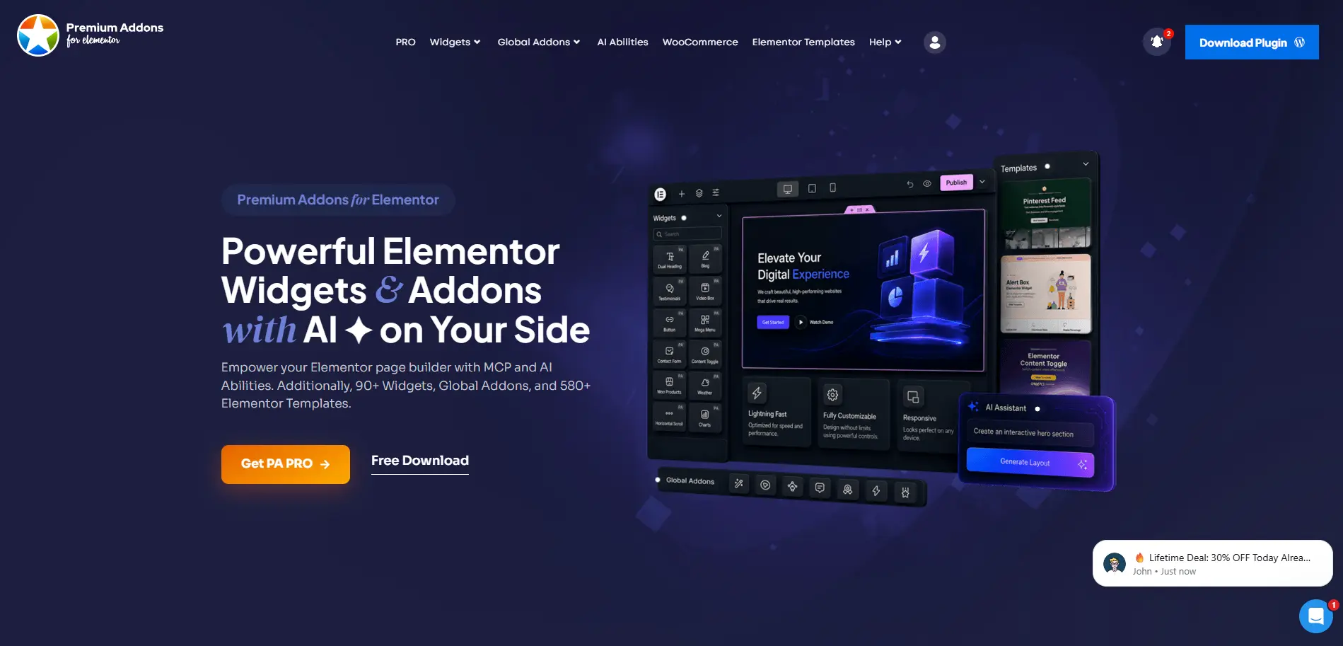 Premuim addons for elementor websites