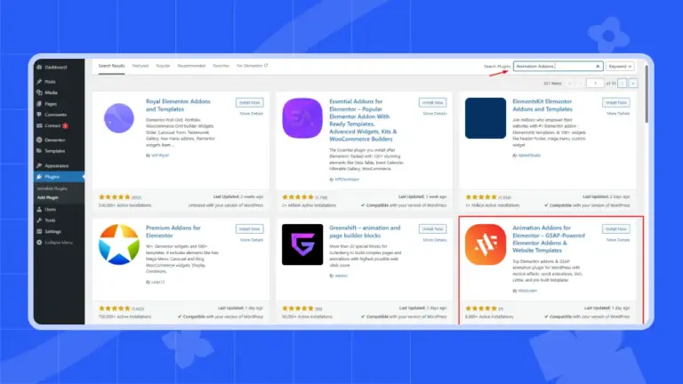 Animation addons is installed and activated