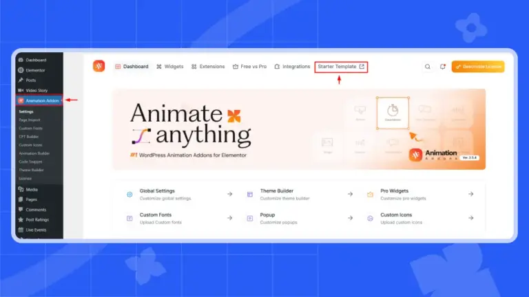 Click on starter templates