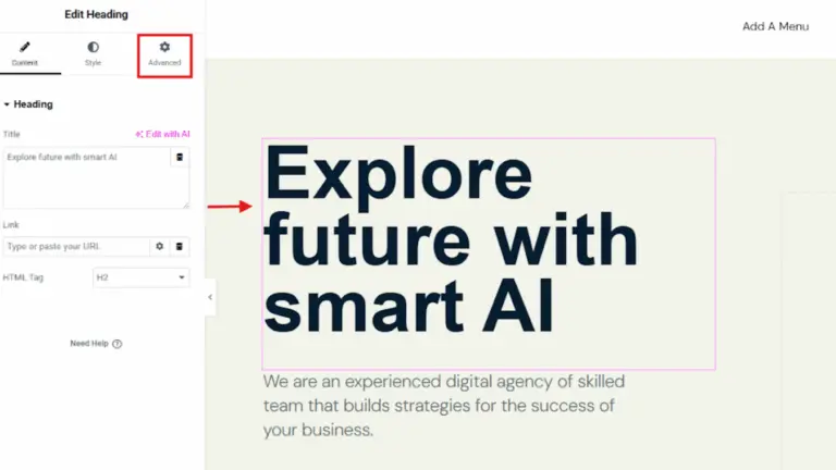 First select text element