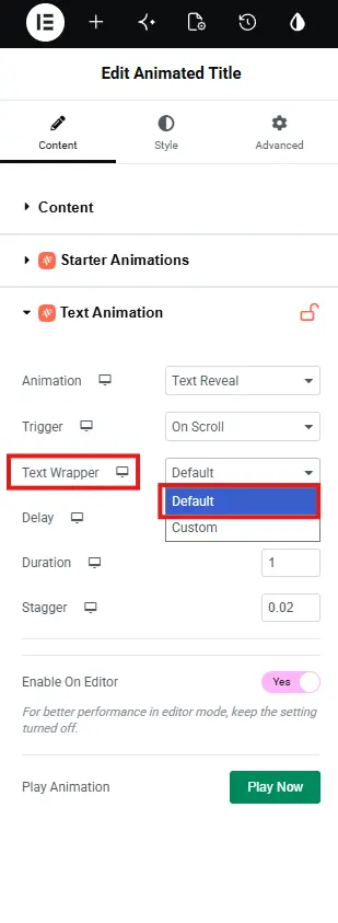 Set wrapper as default