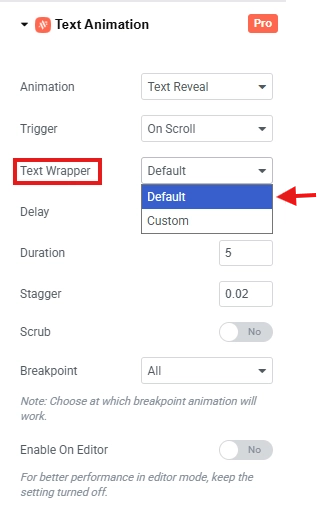 Choose text wrapper type