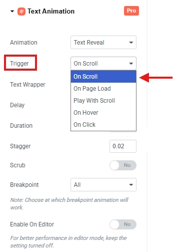 Choose when to Trigger the Animation