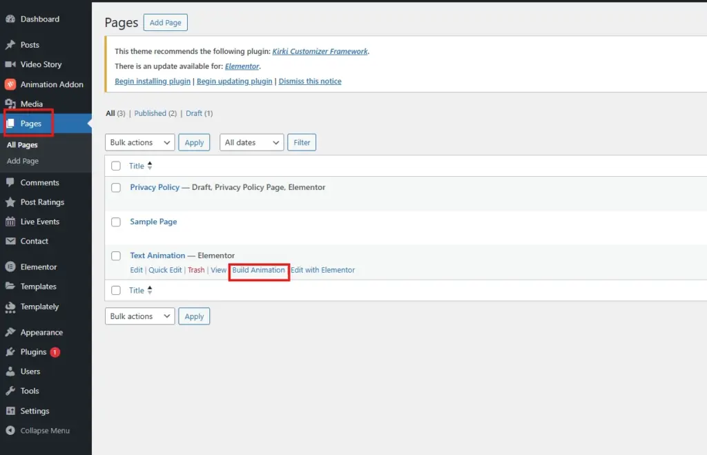 How to launch Animation Builder
