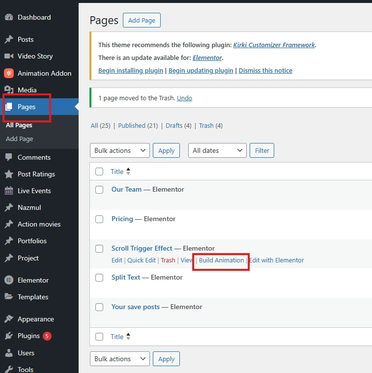Launch animation builder