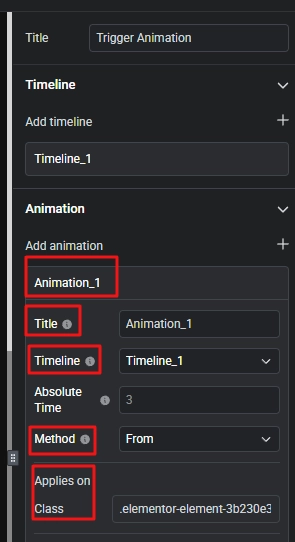 Setup trigger settings