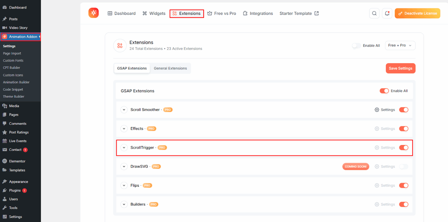 How to Use GSAP ScrollTrigger in WordPress & Elementor?