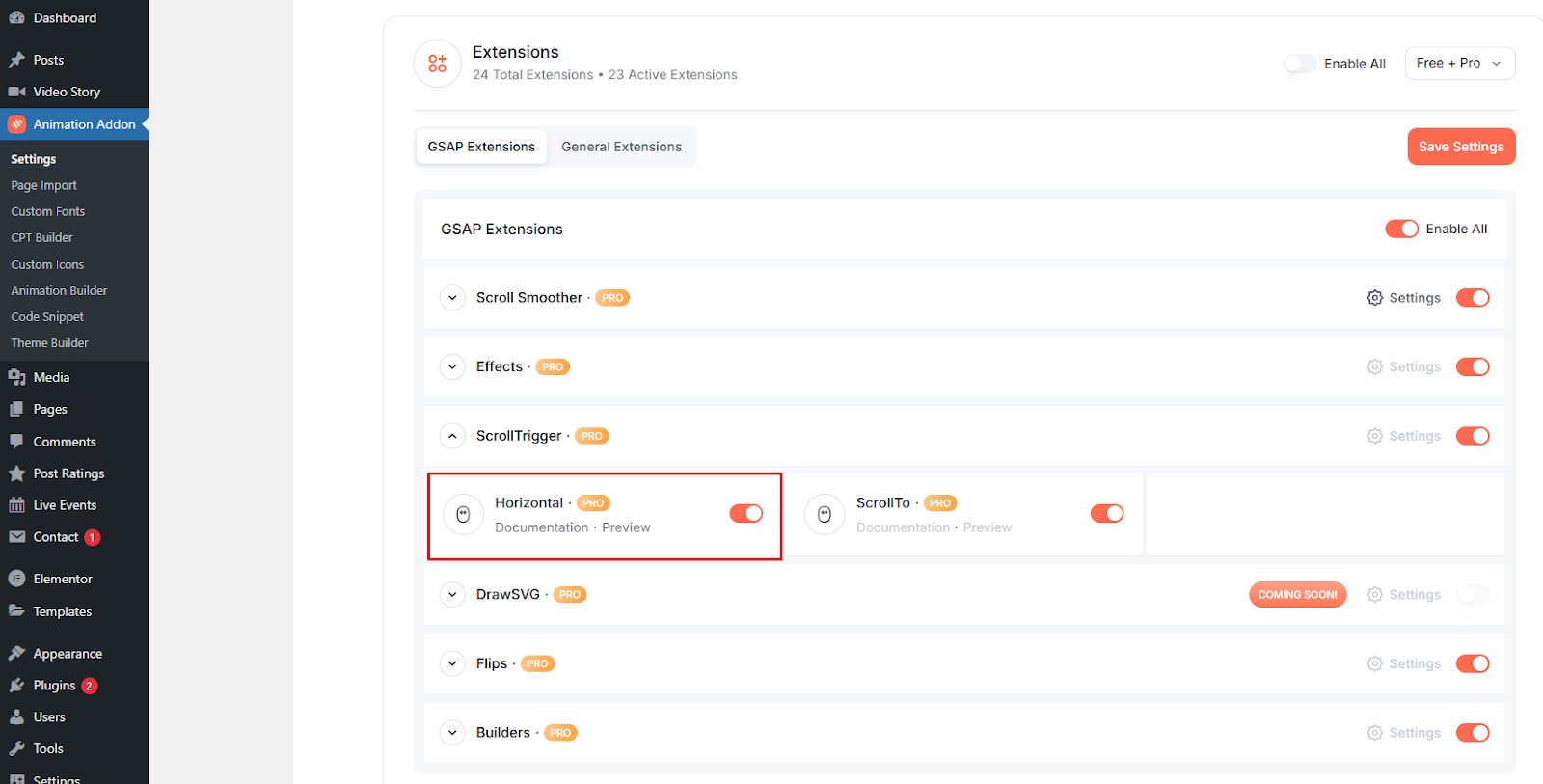 Scrolltrigger extension