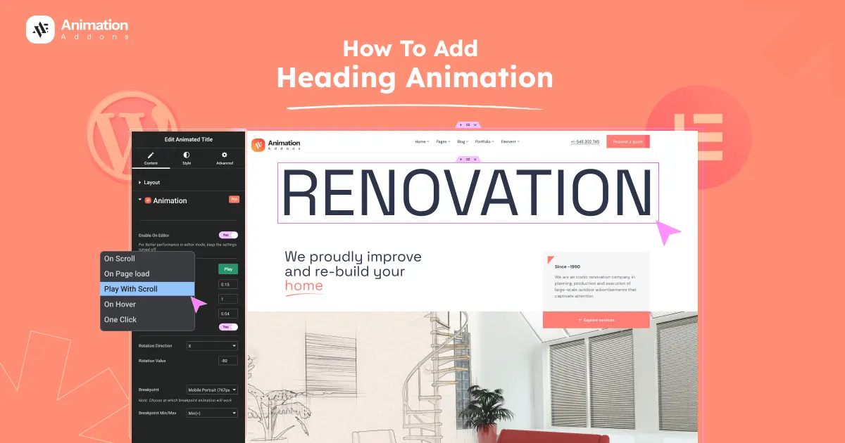 How to add heading animation