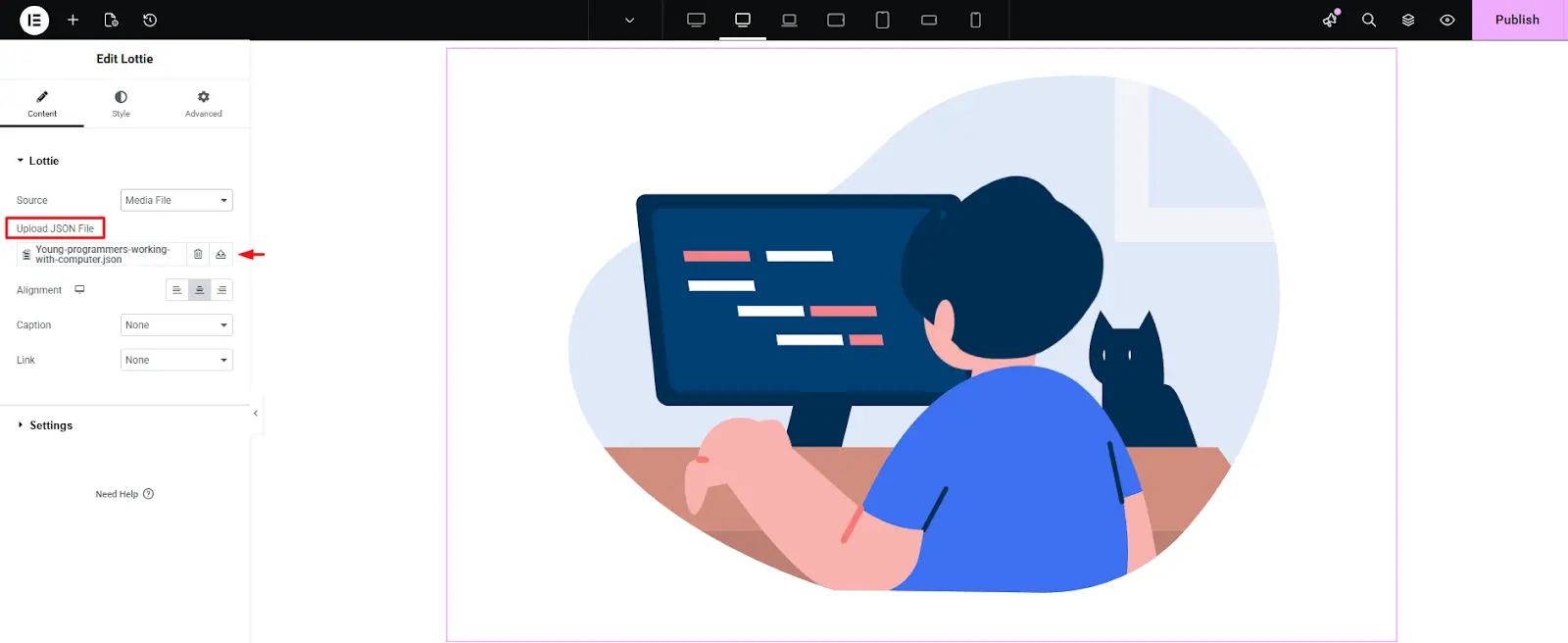 Upload JSON File