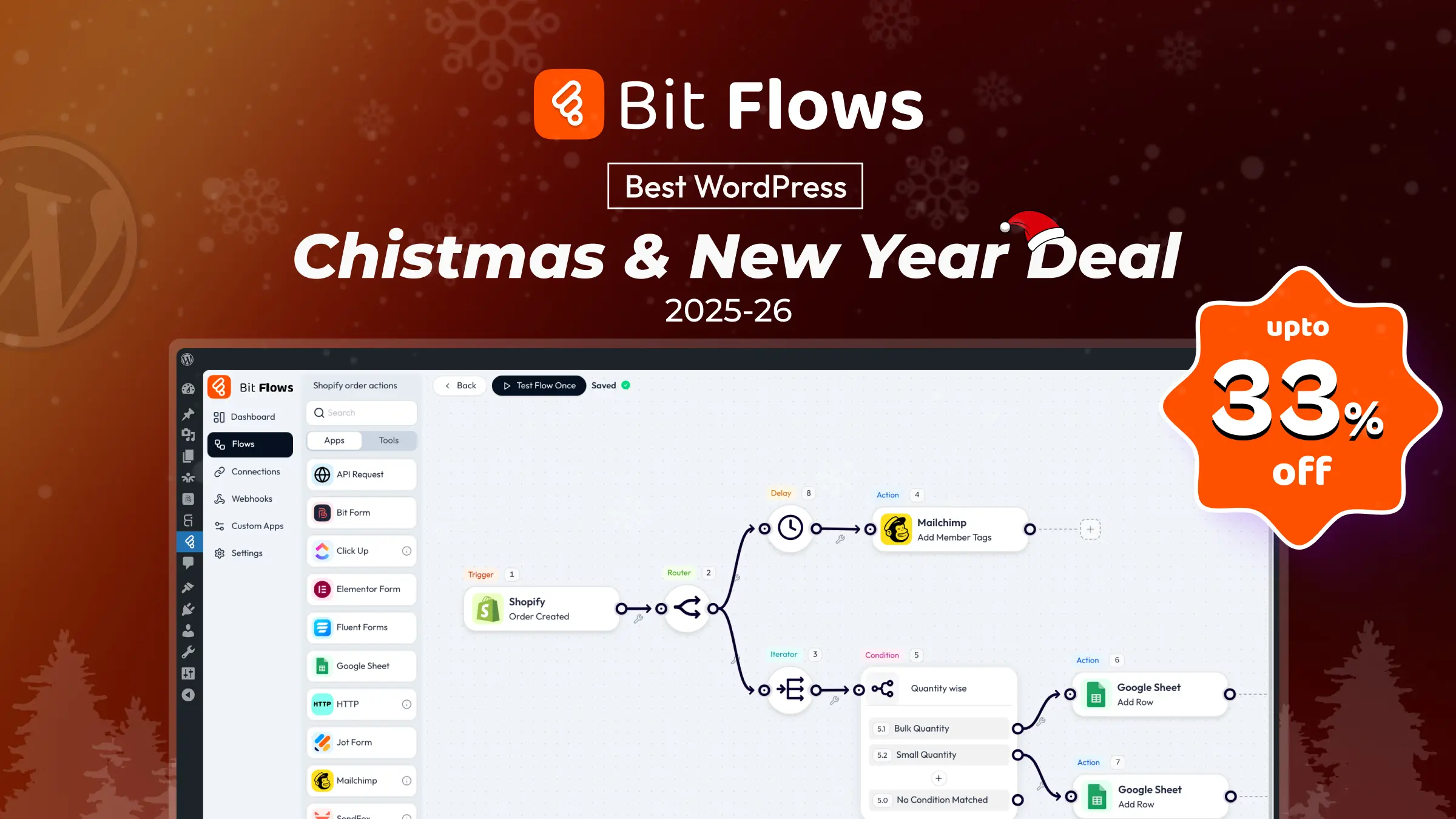 Bit flows christmas and new year banner 2025