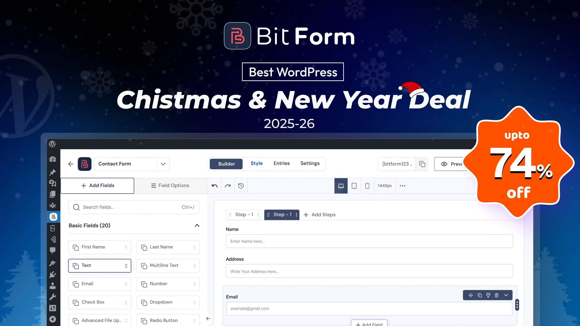 Bit form christmas and new year banner 2025