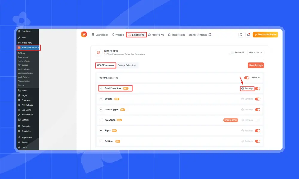 Animation Addons Settings