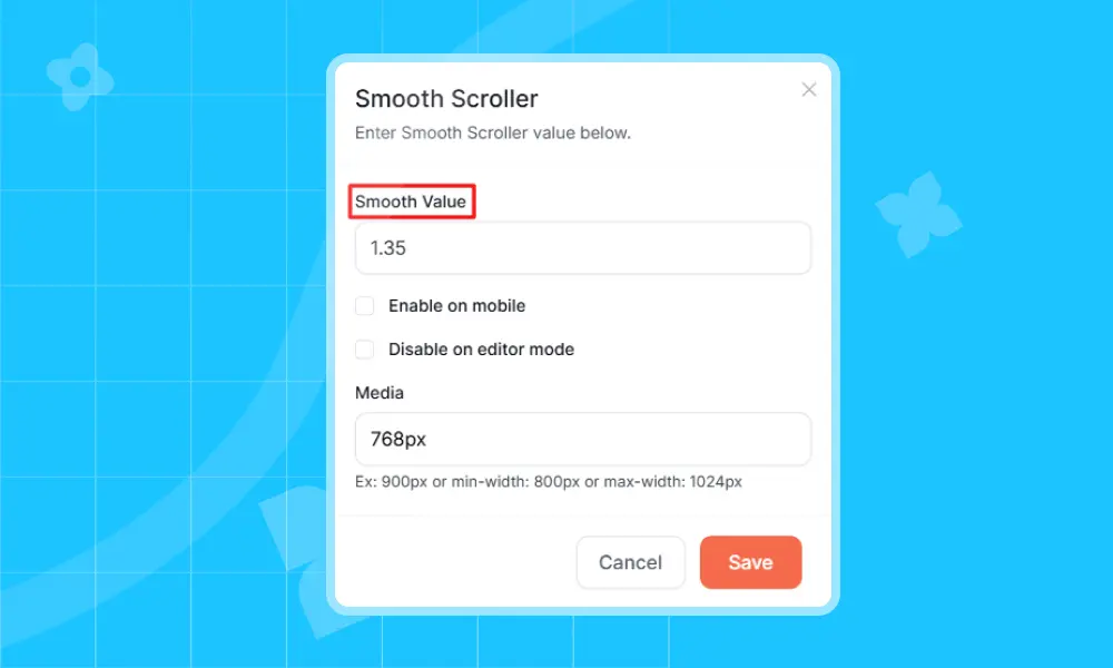 Set the Smooth Value