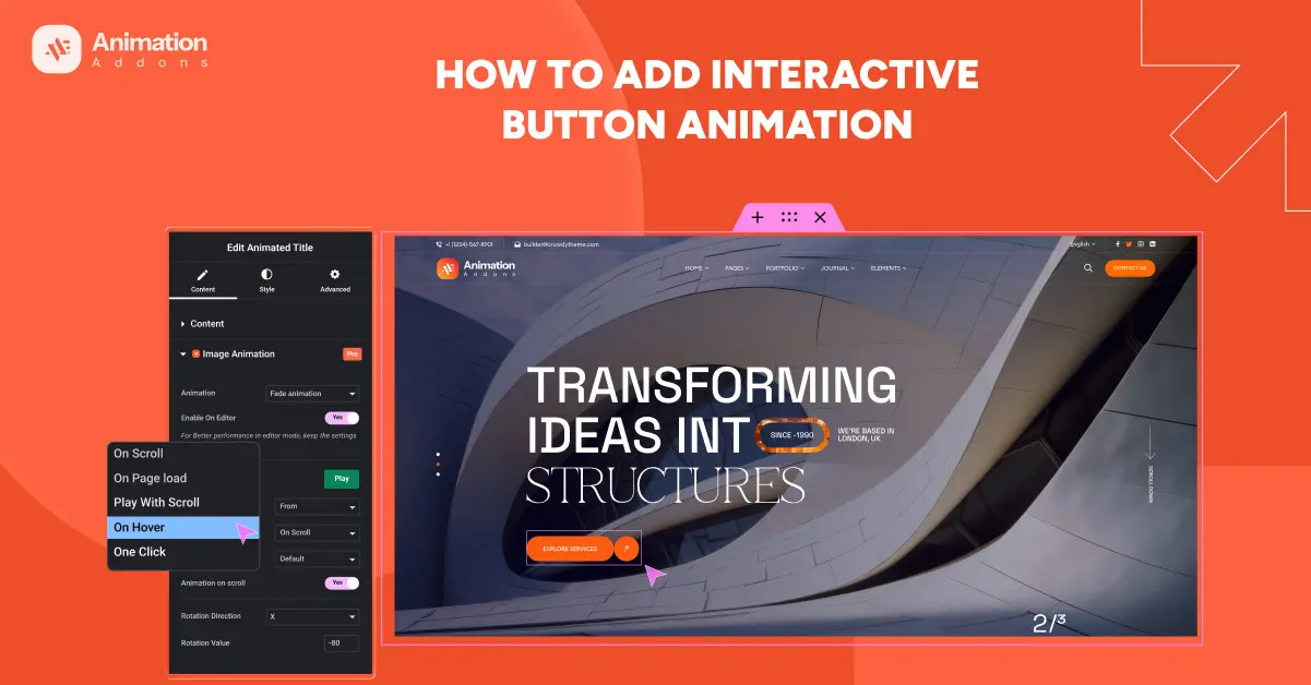 How to add interactive button animation