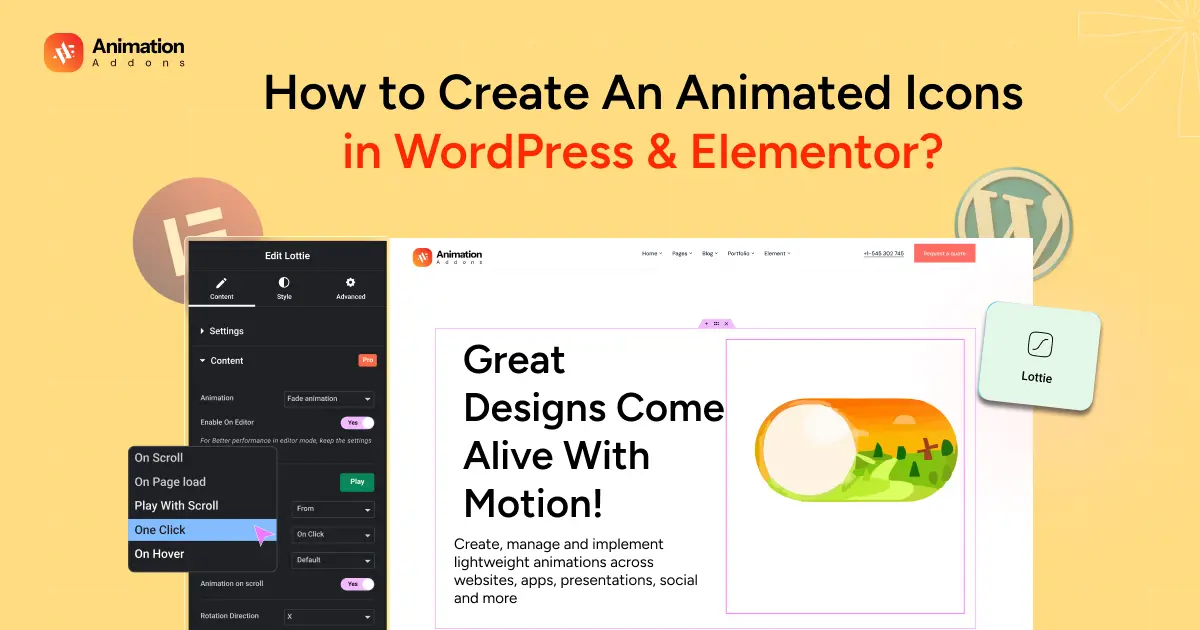How to Create An Animated Icons in WordPress & Elementor