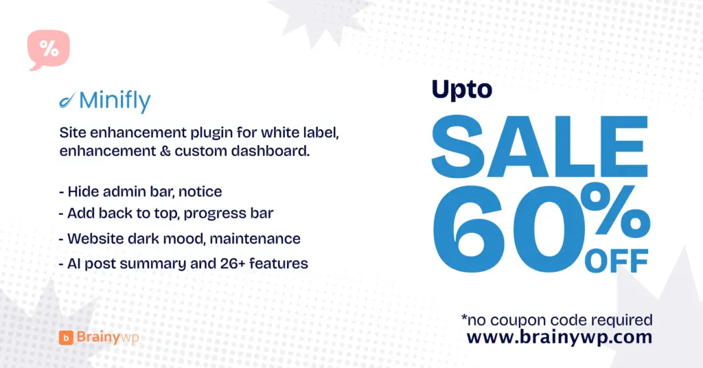 Minifly new year wordpress deal brainywp