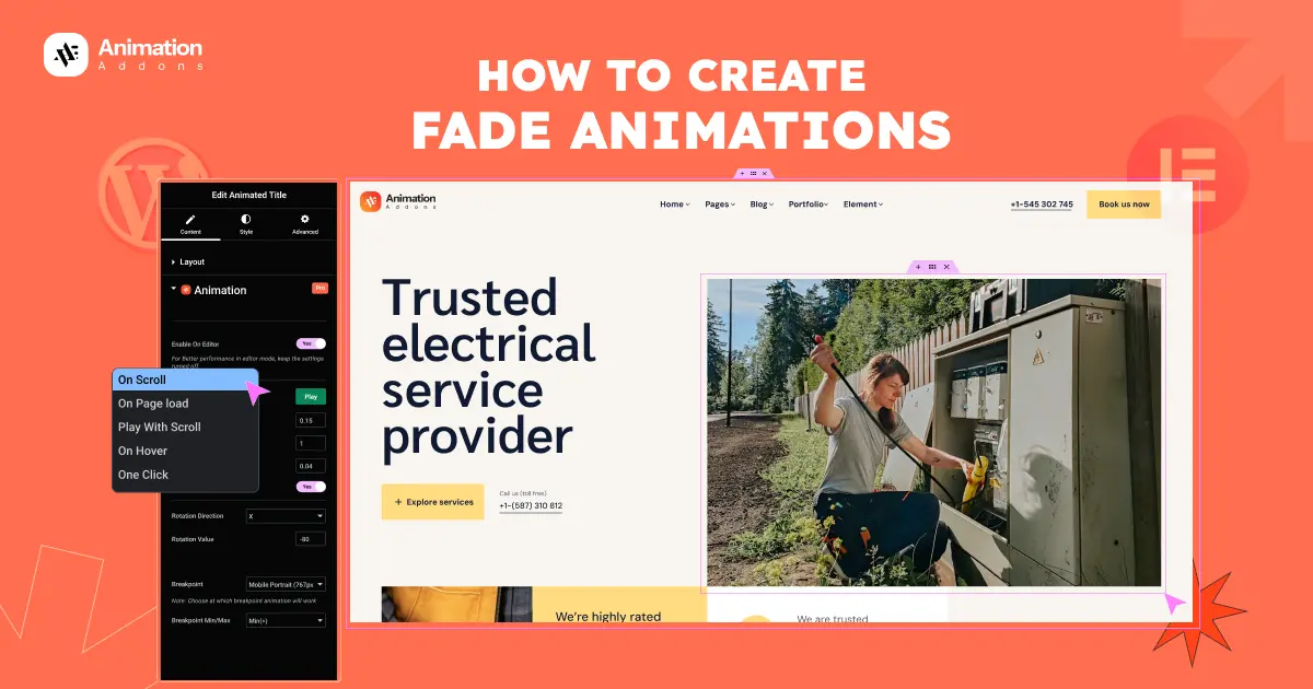 How to Create Fade Animation in Elementor