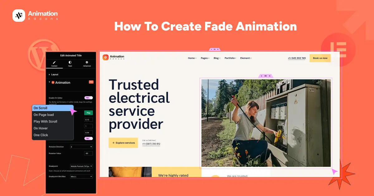 How to Create Fade Animation in Elementor