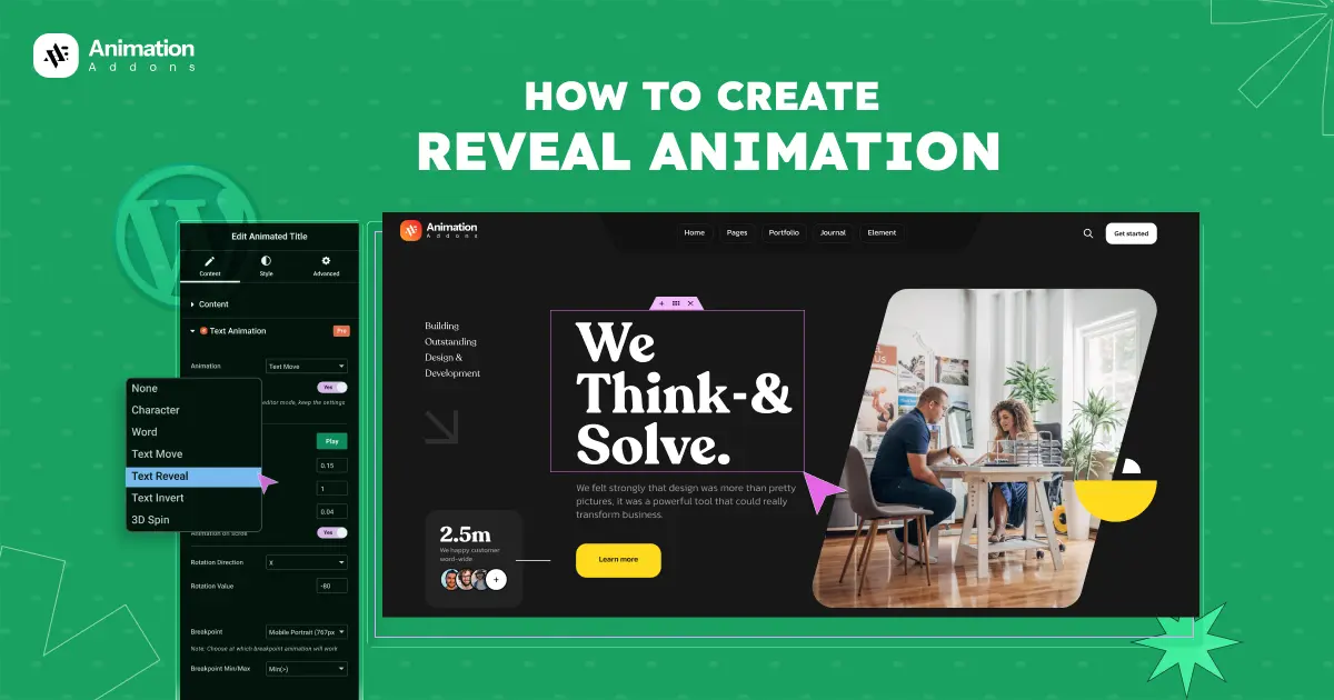 How to Create Reveal Animation In WordPress & Elementor