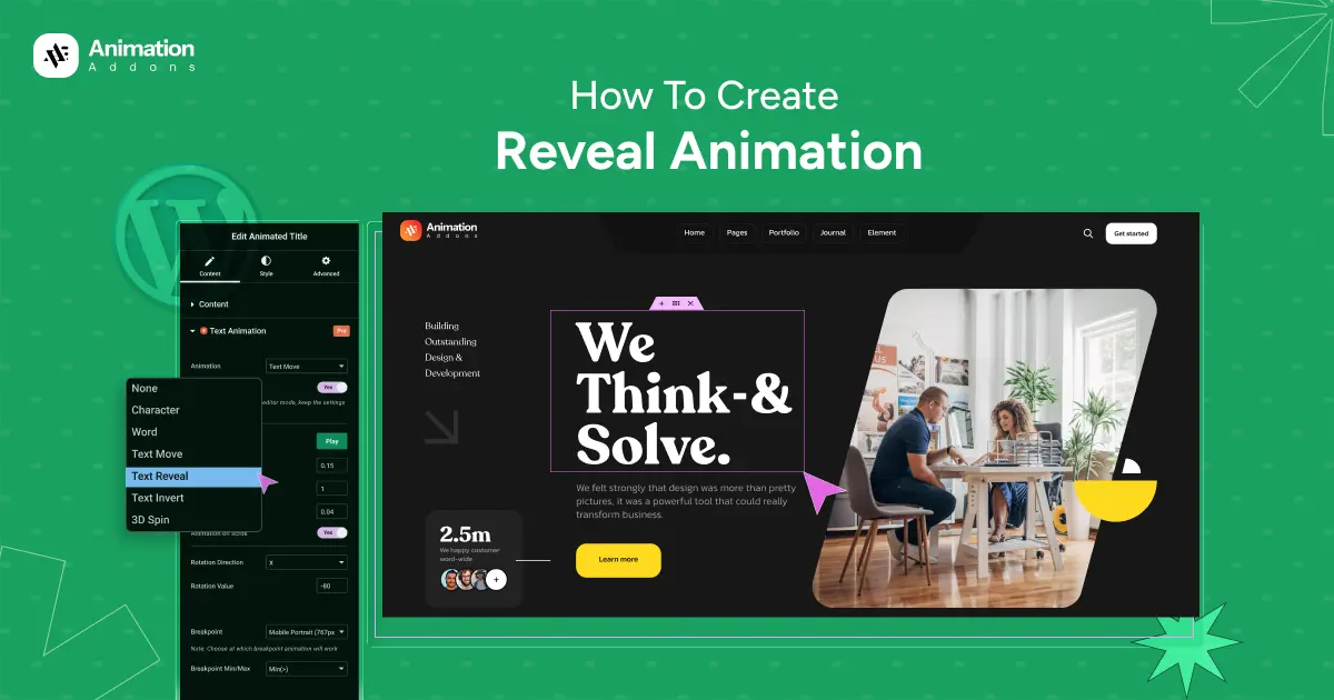 How to Create Reveal Animation In WordPress & Elementor