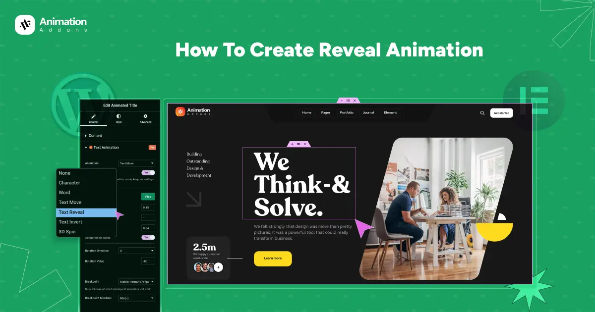 How to Create Reveal Animation In WordPress & Elementor