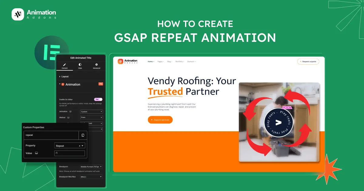 How to Create GSAP Repeat Animation in Elementor
