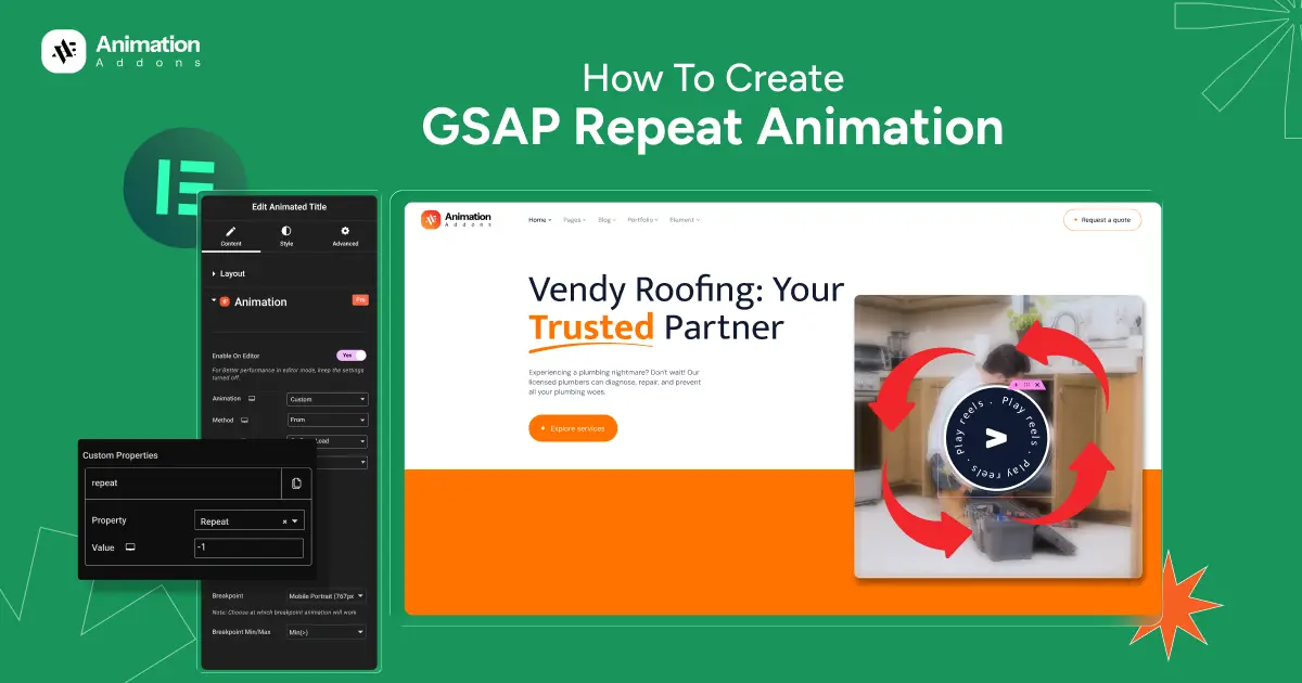 How to Create GSAP Repeat Animation in Elementor