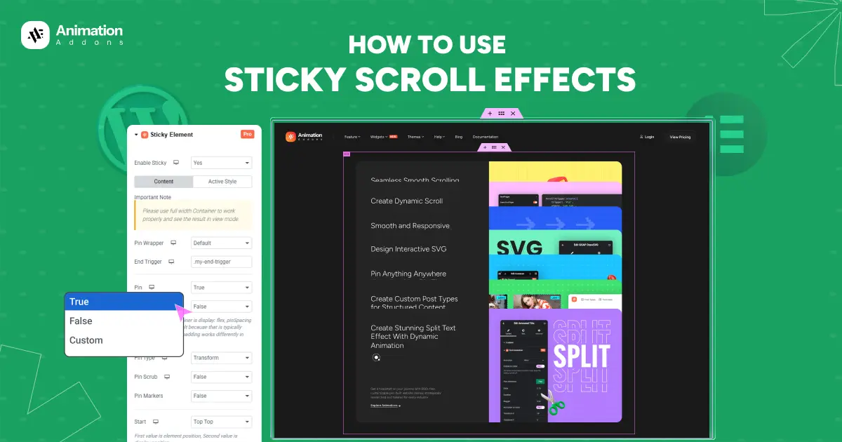 How to Use Sticky Scroll Effects in WordPress & Elementor