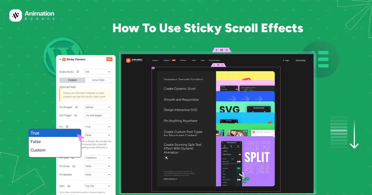 How to Use Sticky Scroll Effects in WordPress & Elementor