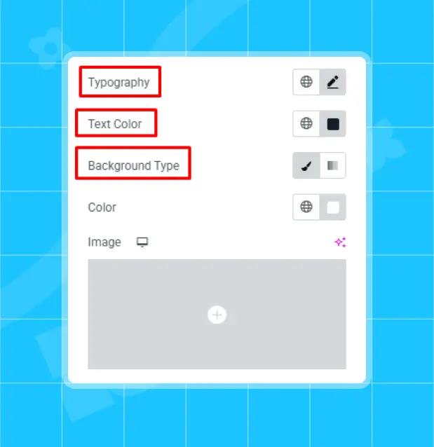 Customize typography text color and background type