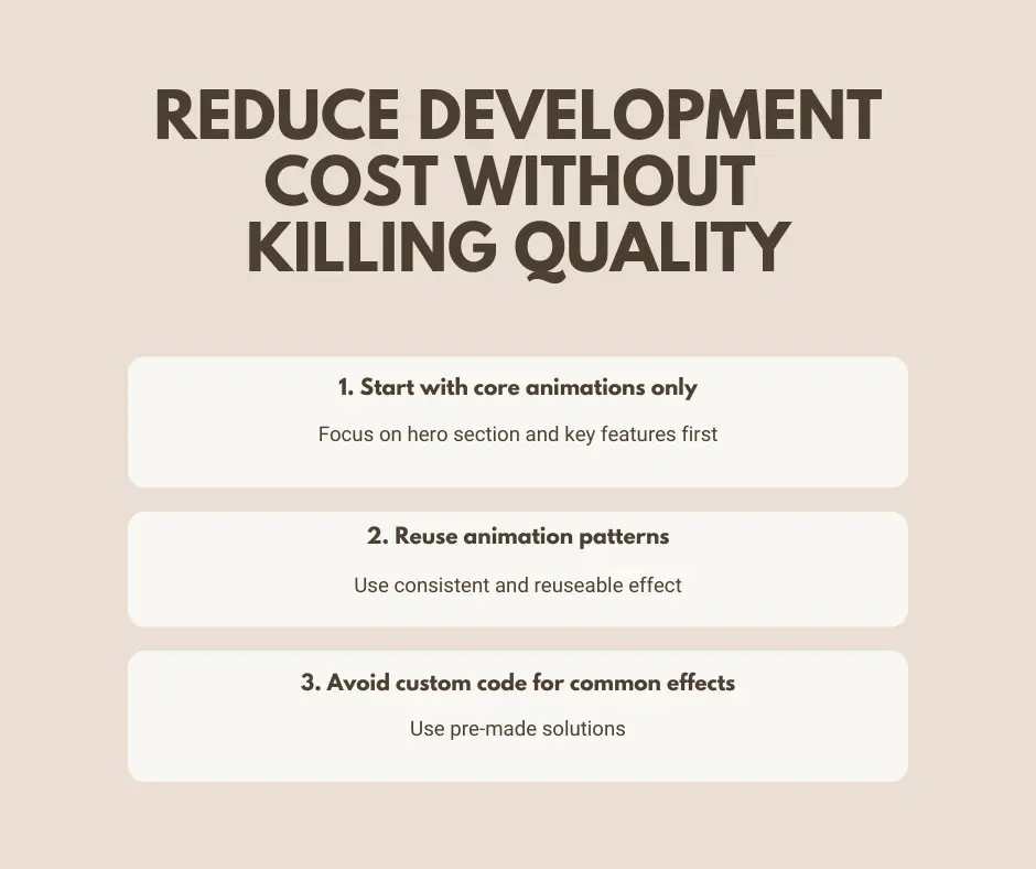 Reduce development cost without killing quality