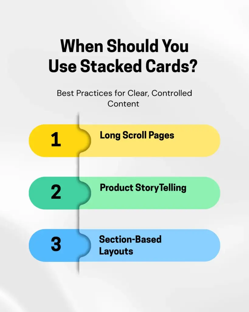When should you use stacked cards