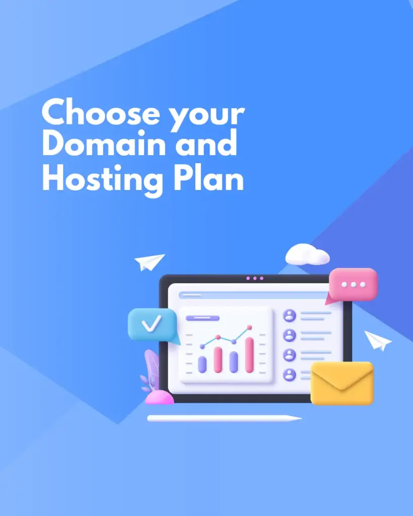 Choose domain and hosting plan