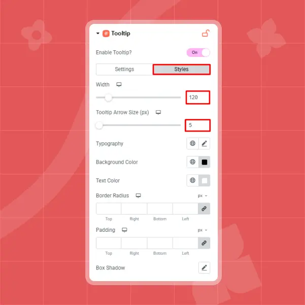 Tooltip style appearance