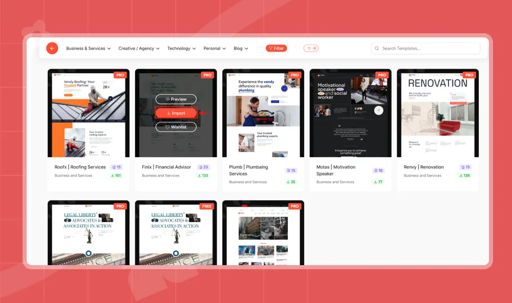 Import personal website