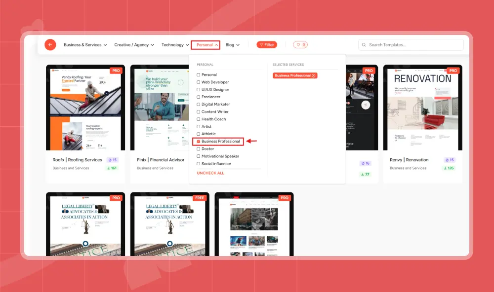 Personal website niche