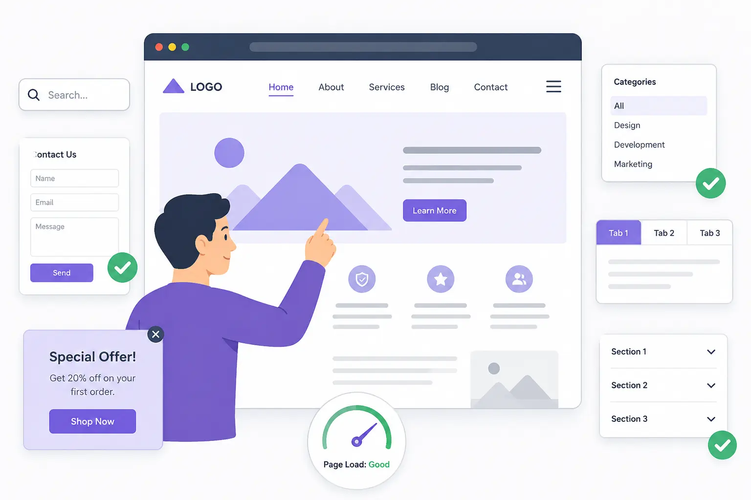 Check frontend functionality and user experience