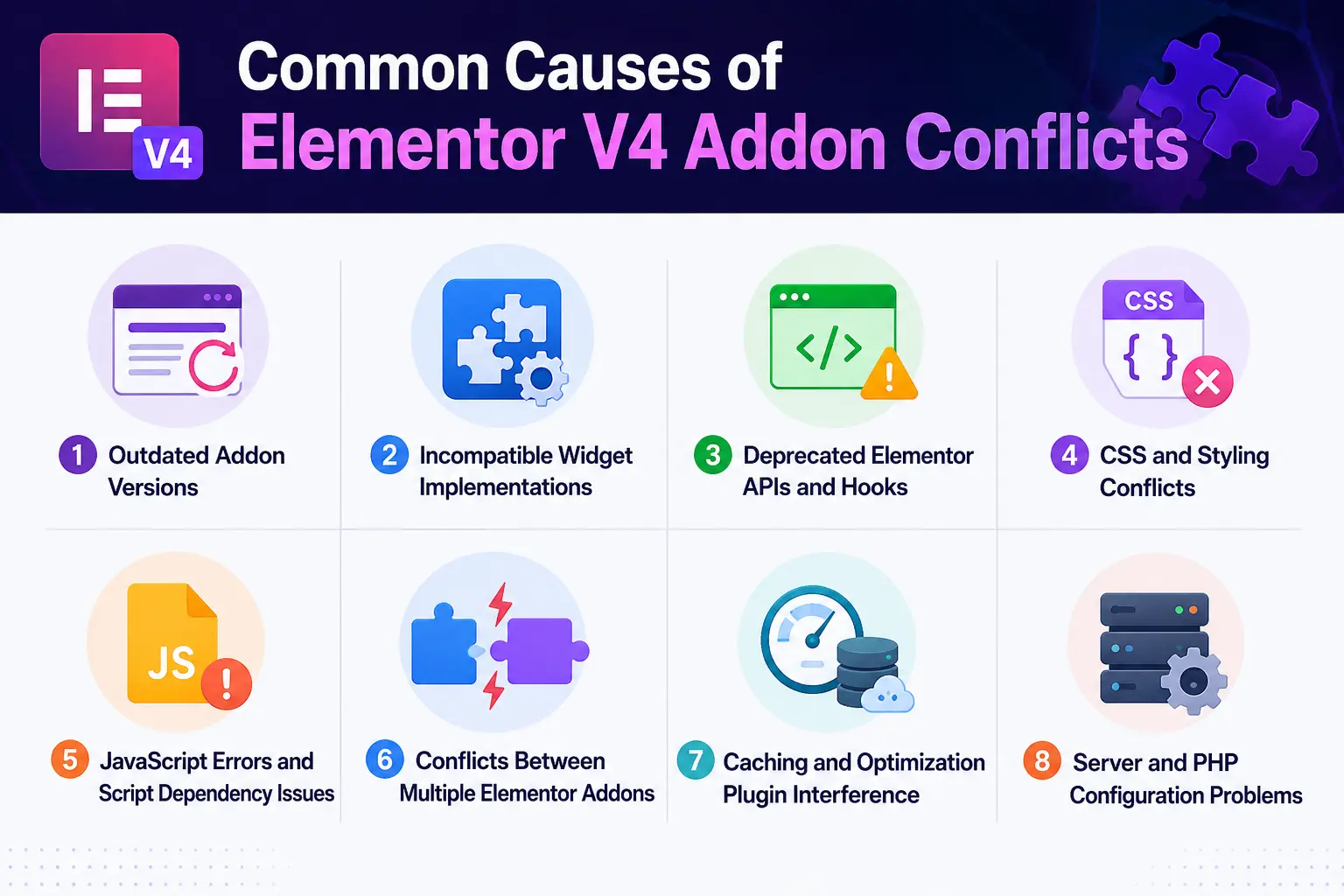 Common causes of elementor v4 addon conflicts