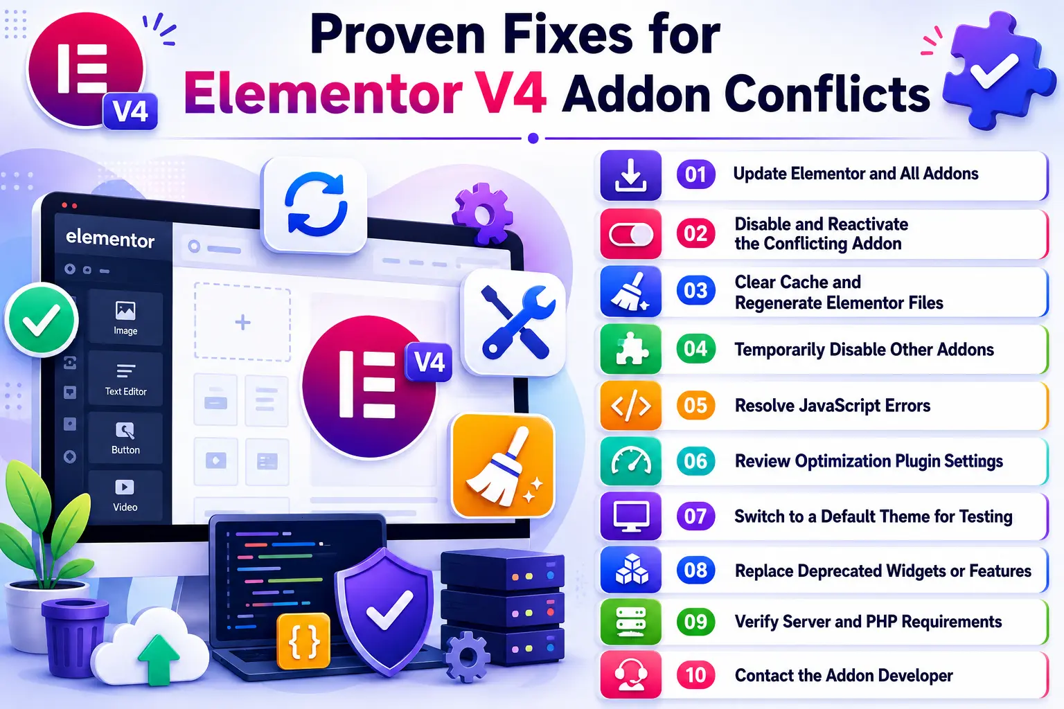 Proven fixes for elementor v4 addon conflicts