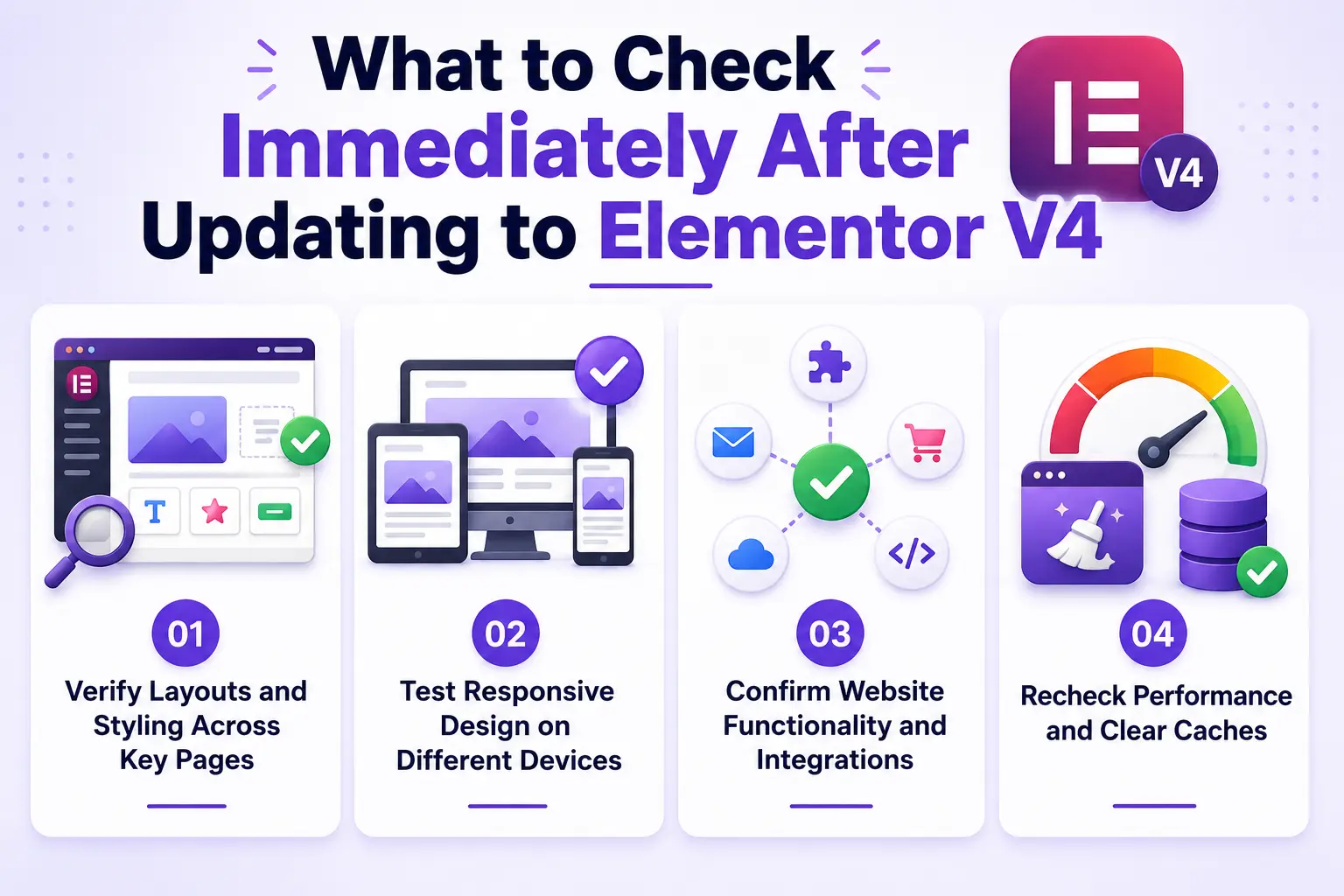 What to check immediately after updating to elementor v4