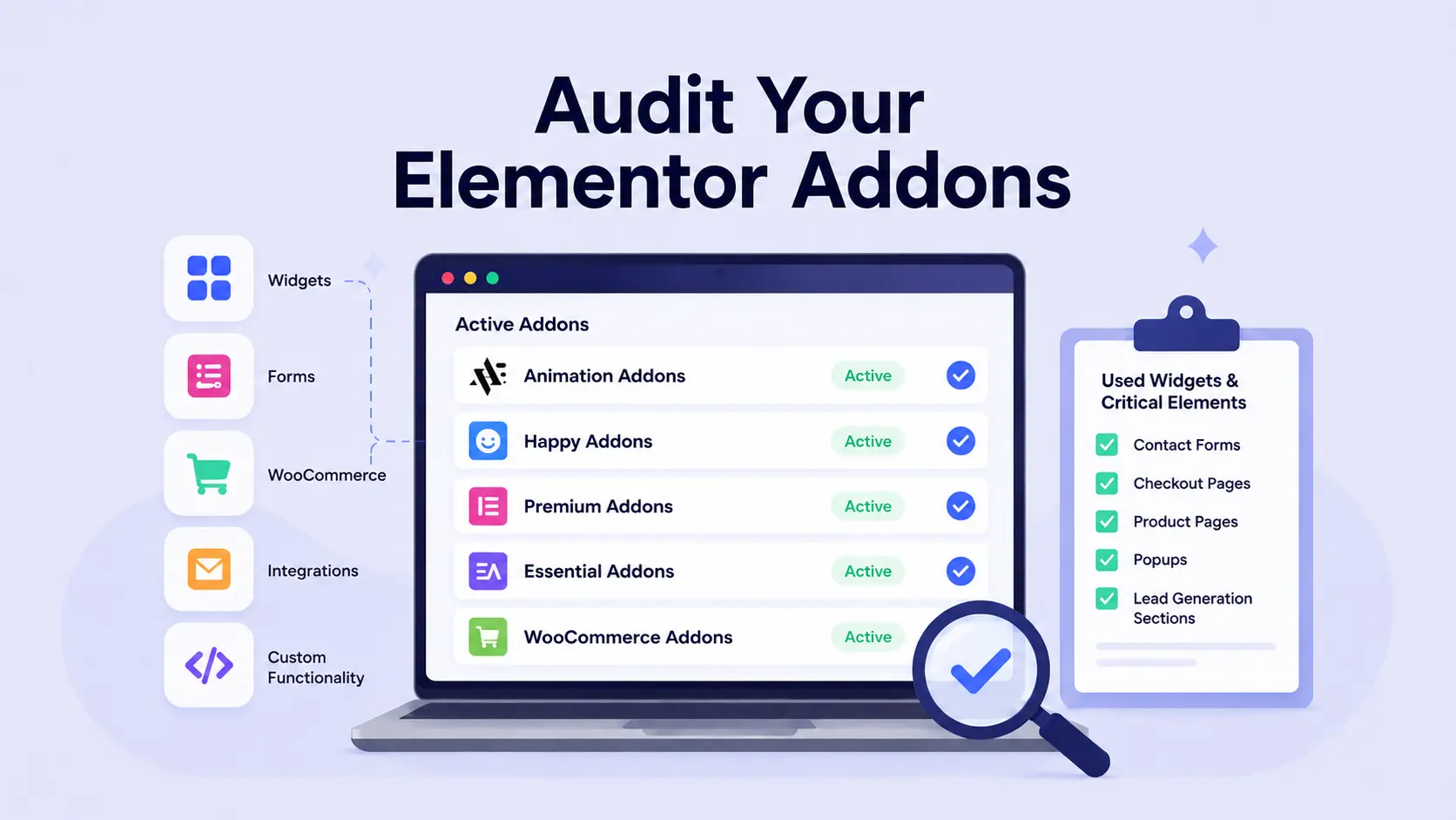 Audit your elementor addons 1