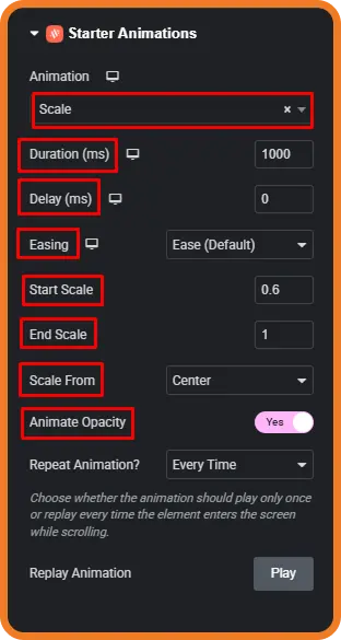 Scale animation