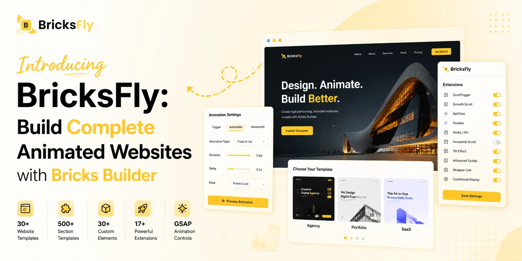 Introducing BricksFly: Build Complete Animated Websites with Bricks Builder