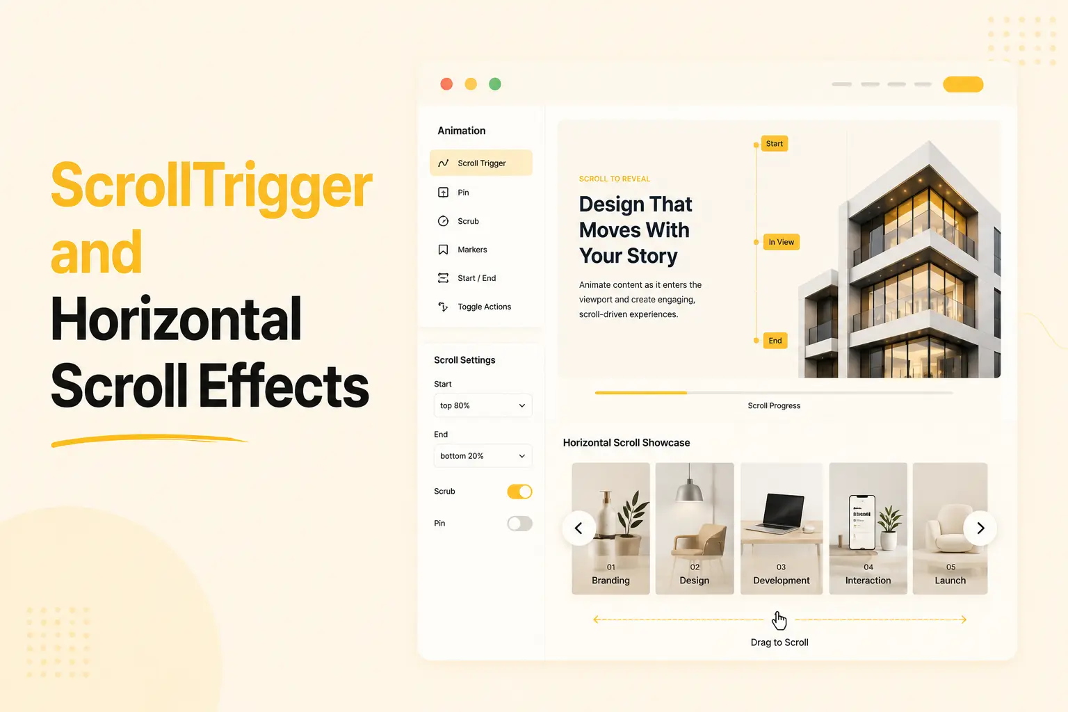 Scrolltrigger and horizontal scroll effects