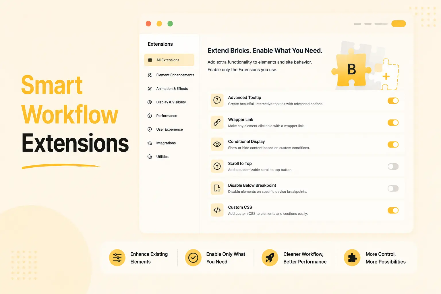 Smart workflow extensions