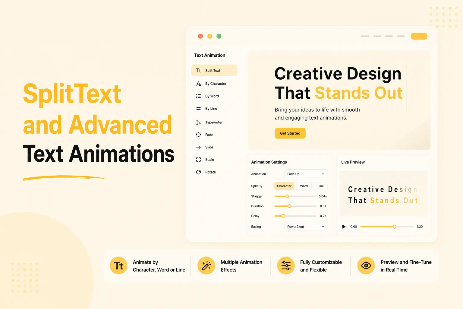 Splittext and advanced text animations