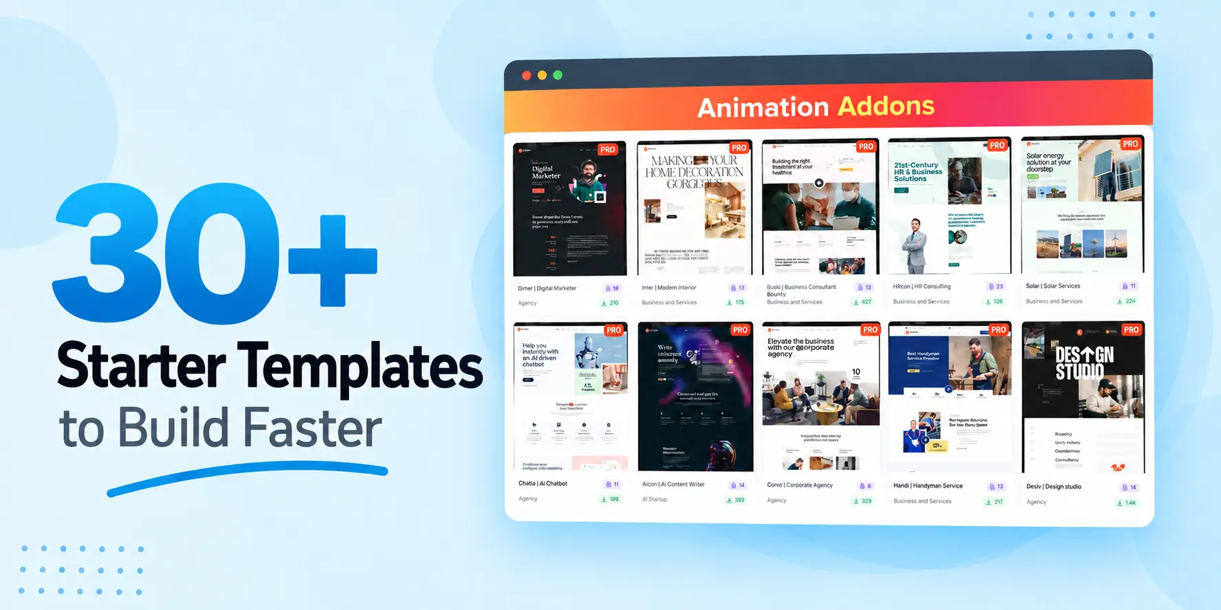30+  starter templates