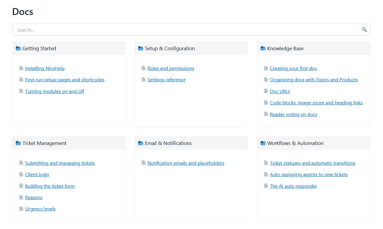 Documentation settings